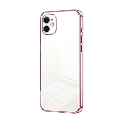 Transparent Plating Fine Hole Phone Case - For iPhone 11 (Pink) - Mos Accessories