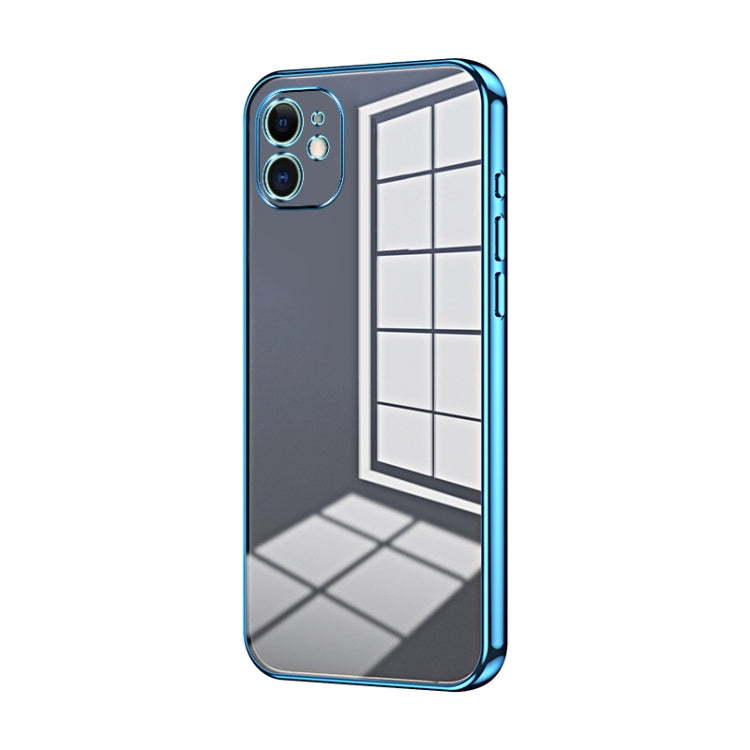 Transparent Plating Fine Hole Phone Case - For iPhone 11 (Blue) - Mos Accessories