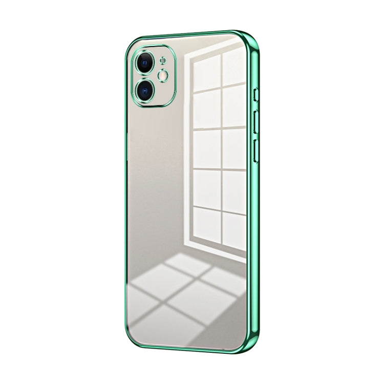 Transparent Plating Fine Hole Phone Case - For iPhone 11 (Green) - Mos Accessories