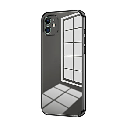 Transparent Plating Fine Hole Phone Case - For iPhone 11 (Black) - Mos Accessories