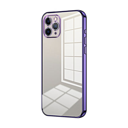 Transparent Plating Fine Hole Phone Case - For iPhone 11 Pro / 11 Pro Max (Purple) - Mos Accessories