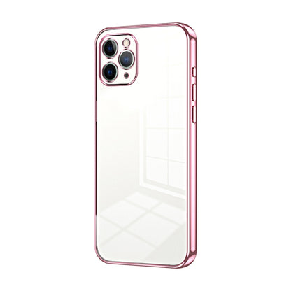 Transparent Plating Fine Hole Phone Case - For iPhone 11 Pro / 11 Pro Max (Pink) - Mos Accessories