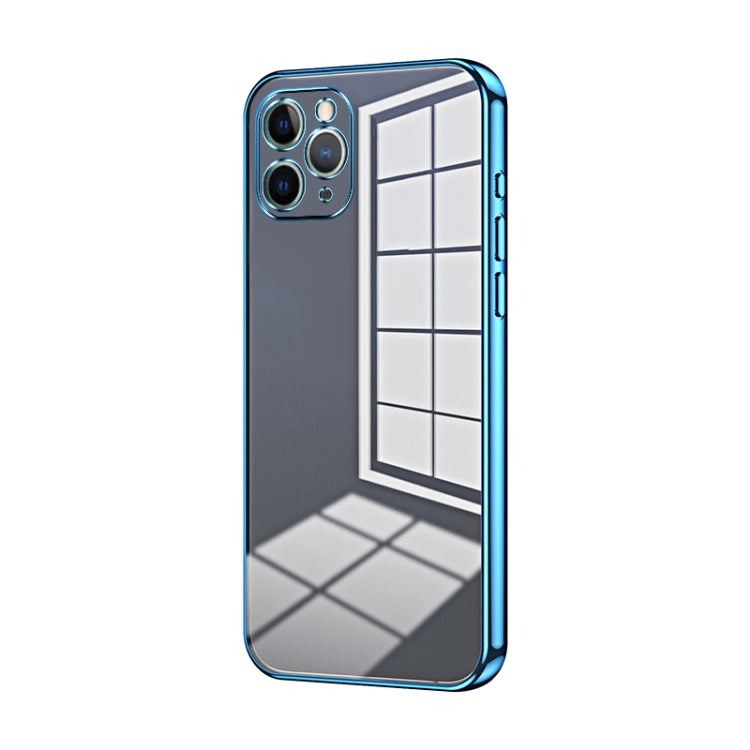 Transparent Plating Fine Hole Phone Case - For iPhone 11 Pro / 11 Pro Max (Blue) - Mos Accessories