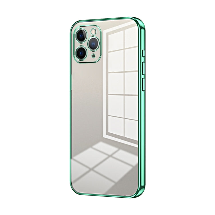 Transparent Plating Fine Hole Phone Case - For iPhone 11 Pro / 11 Pro Max (Green) - Mos Accessories