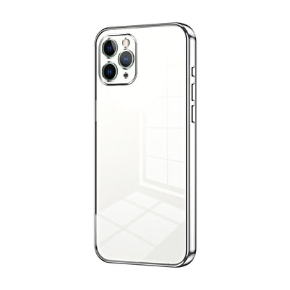 Transparent Plating Fine Hole Phone Case - For iPhone 11 Pro / 11 Pro Max (Silver) - Mos Accessories