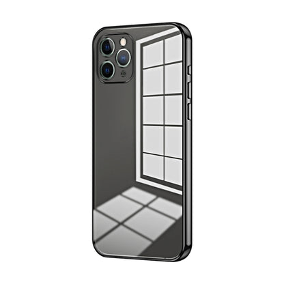 Transparent Plating Fine Hole Phone Case - For iPhone 11 Pro / 11 Pro Max (Black) - Mos Accessories