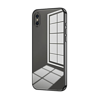 Transparent Plating Fine Hole Phone Case - For iPhone X / Xs / Xs Max (Black) - Mos Accessories