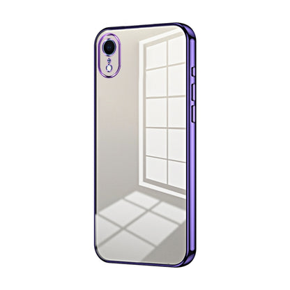 Transparent Plating Fine Hole Phone Case - For iPhone XR (Purple) - Mos Accessories