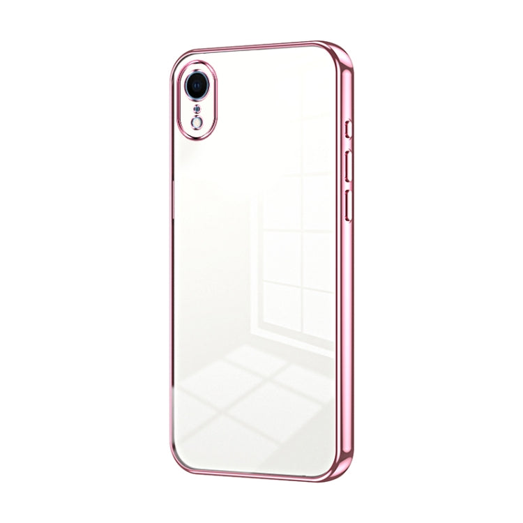 Transparent Plating Fine Hole Phone Case - For iPhone XR (Pink) - Mos Accessories