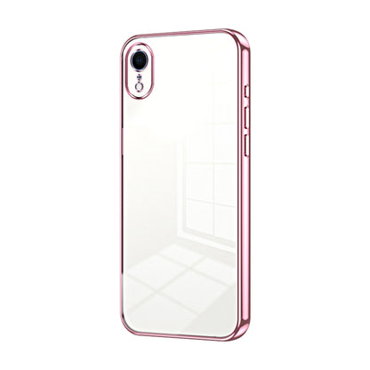 Transparent Plating Fine Hole Phone Case - For iPhone XR (Pink) - Mos Accessories