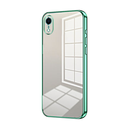 Transparent Plating Fine Hole Phone Case - For iPhone XR (Green) - Mos Accessories