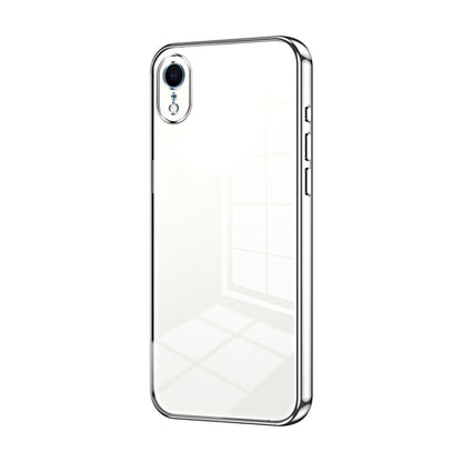 Transparent Plating Fine Hole Phone Case - For iPhone XR (Silver) - Mos Accessories