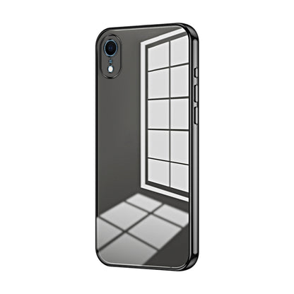 Transparent Plating Fine Hole Phone Case - For iPhone XR (Black) - Mos Accessories