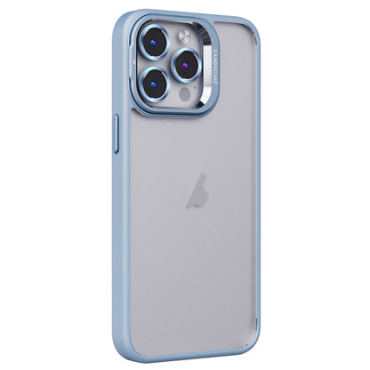 Invisible Lens Holder PC + TPU Frosted Phone Case (Blue) - For iPhone 15 / 14 / 13 Series - Mos Accessories