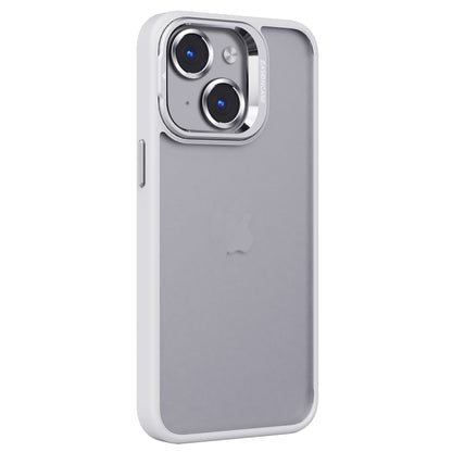 Invisible Lens Holder PC + TPU Frosted Phone Case (White) - For iPhone 15 / 14 / 13 Series - Mos Accessories