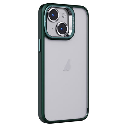 Invisible Lens Holder PC + TPU Frosted Phone Case (Green) - For iPhone 15 / 14 / 13 Series - Mos Accessories