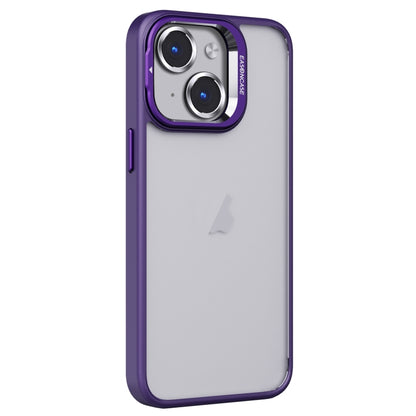 Invisible Lens Holder PC + TPU Frosted Phone Case (Purple) - For iPhone 15 / 14 / 13 Series - Mos Accessories