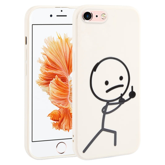 Stickman Pattern Liquid Silicone iPhone Case