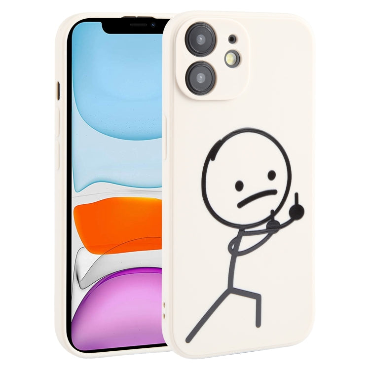 Stickman Pattern Liquid Silicone iPhone Case