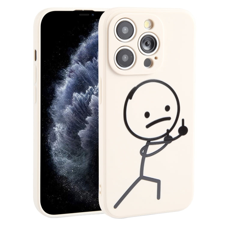 Stickman Pattern Liquid Silicone iPhone Case