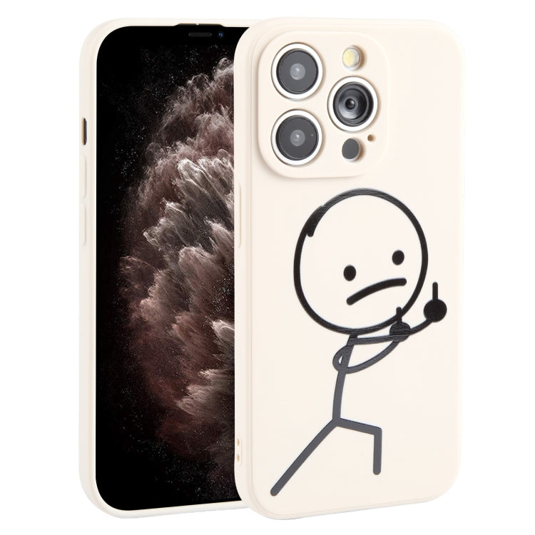 Stickman Pattern Liquid Silicone Phone Case, For iPhone 15 Pro Max, For iPhone 15 Pro, For iPhone 15 Plus, For iPhone 15, For iPhone 14 Plus, For iPhone 14, For iPhone 14 Pro, For iPhone 14 Pro Max, For iPhone SE 2022 / SE 2020, For iPhone 13 Pro Max