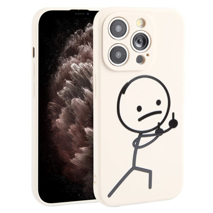 Stickman Pattern Liquid Silicone Phone Case, For iPhone 15 Pro Max, For iPhone 15 Pro, For iPhone 15 Plus, For iPhone 15, For iPhone 14 Plus, For iPhone 14, For iPhone 14 Pro, For iPhone 14 Pro Max, For iPhone SE 2022 / SE 2020, For iPhone 13 Pro Max