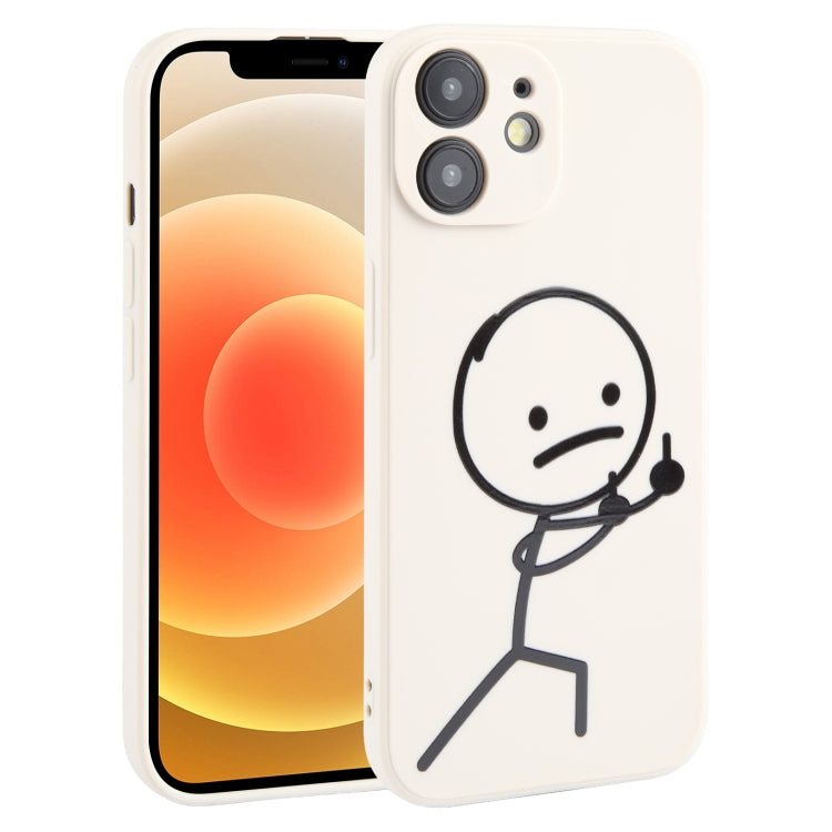 Stickman Pattern Liquid Silicone iPhone Case