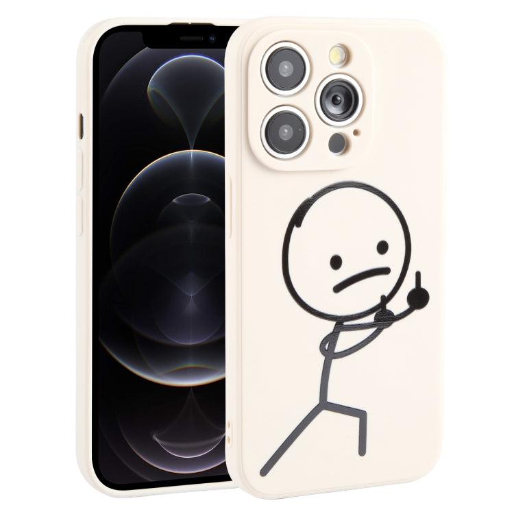 Stickman Pattern Liquid Silicone Phone Case, For iPhone 15 Pro Max, For iPhone 15 Pro, For iPhone 15 Plus, For iPhone 15, For iPhone 14 Plus, For iPhone 14, For iPhone 14 Pro, For iPhone 14 Pro Max, For iPhone SE 2022 / SE 2020, For iPhone 13 Pro Max