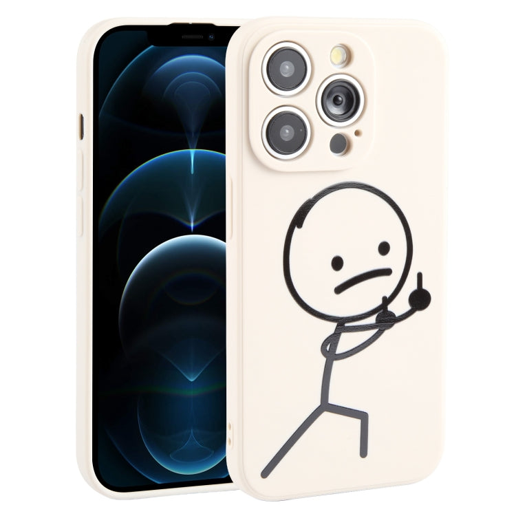 Stickman Pattern Liquid Silicone iPhone Case