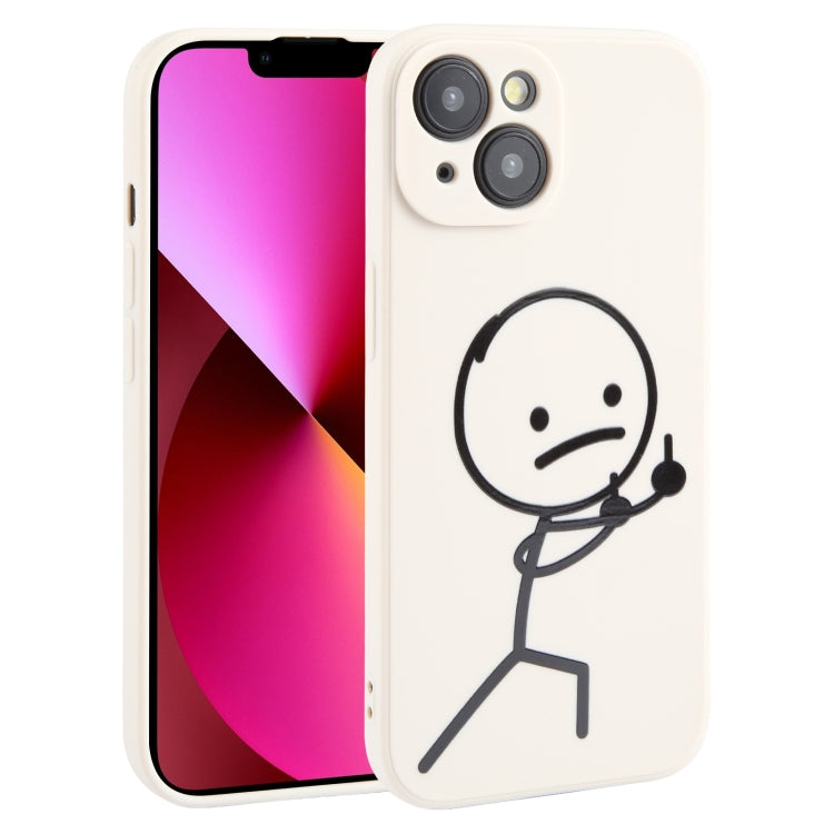 Stickman Pattern Liquid Silicone iPhone Case