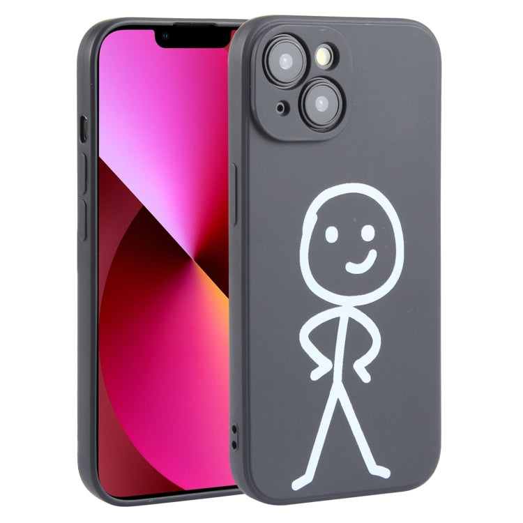 Stickman Pattern Liquid Silicone iPhone Case