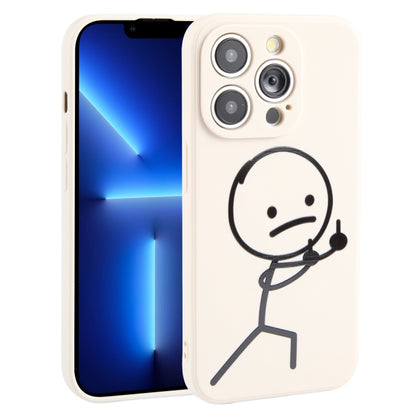 Stickman Pattern Liquid Silicone Phone Case, For iPhone 15 Pro Max, For iPhone 15 Pro, For iPhone 15 Plus, For iPhone 15, For iPhone 14 Plus, For iPhone 14, For iPhone 14 Pro, For iPhone 14 Pro Max, For iPhone SE 2022 / SE 2020, For iPhone 13 Pro Max