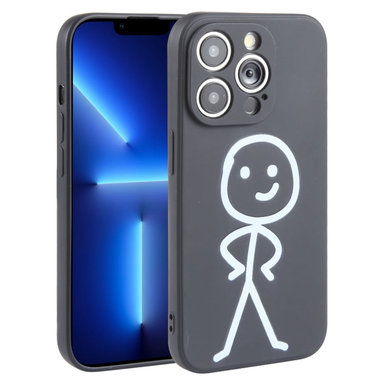 Stickman Pattern Liquid Silicone iPhone Case