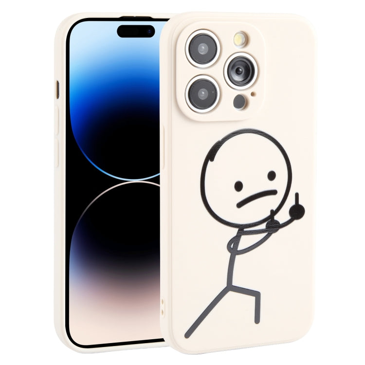 Stickman Pattern Liquid Silicone iPhone Case