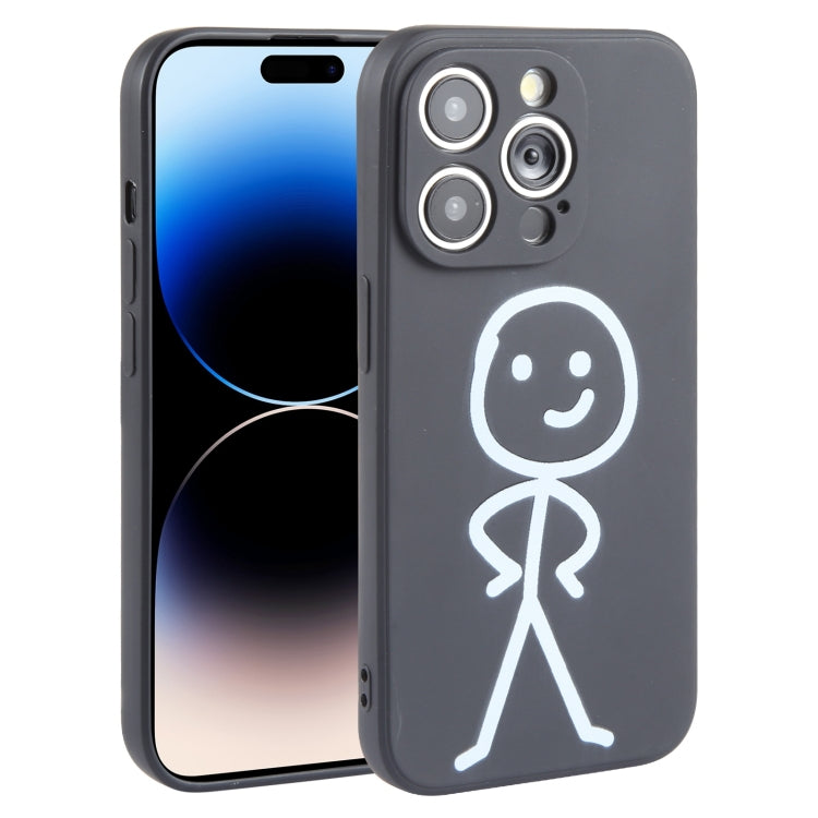 Stickman Pattern Liquid Silicone iPhone Case