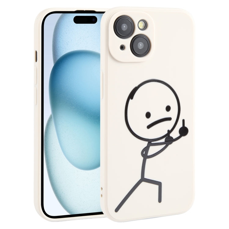 Stickman Pattern Liquid Silicone Phone Case, For iPhone 15 Pro Max, For iPhone 15 Pro, For iPhone 15 Plus, For iPhone 15, For iPhone 14 Plus, For iPhone 14, For iPhone 14 Pro, For iPhone 14 Pro Max, For iPhone SE 2022 / SE 2020, For iPhone 13 Pro Max