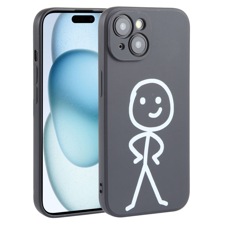 Stickman Pattern Liquid Silicone iPhone Case