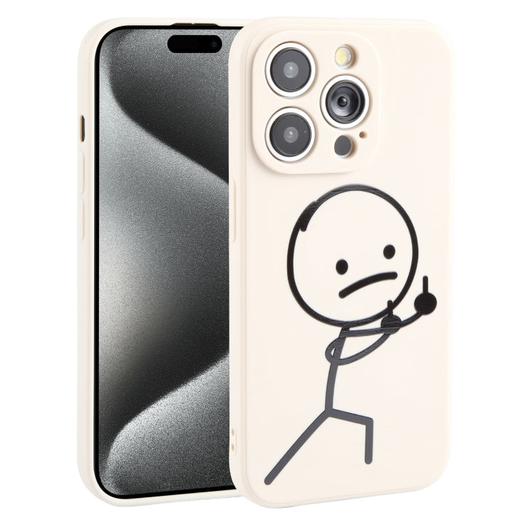 Stickman Pattern Liquid Silicone iPhone Case