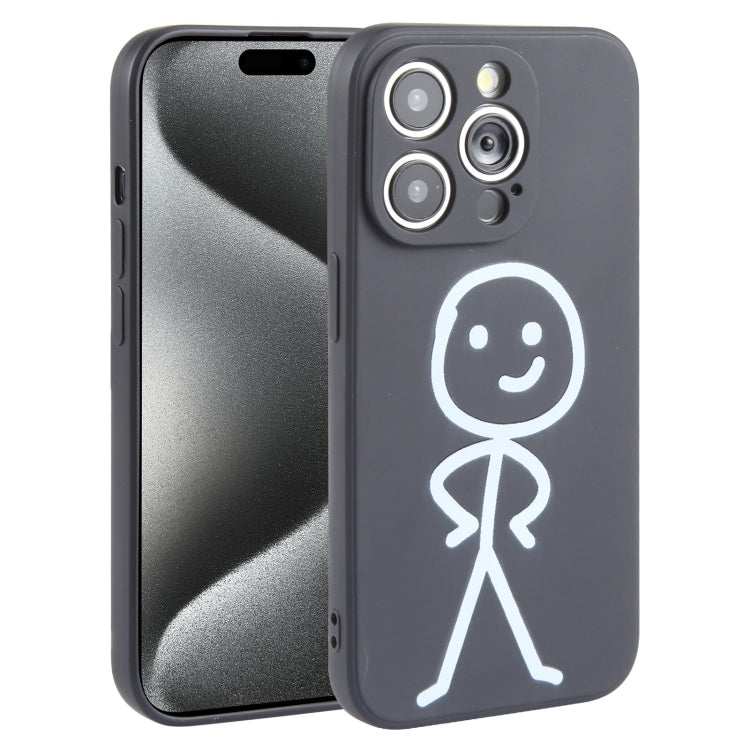 Stickman Pattern Liquid Silicone iPhone Case