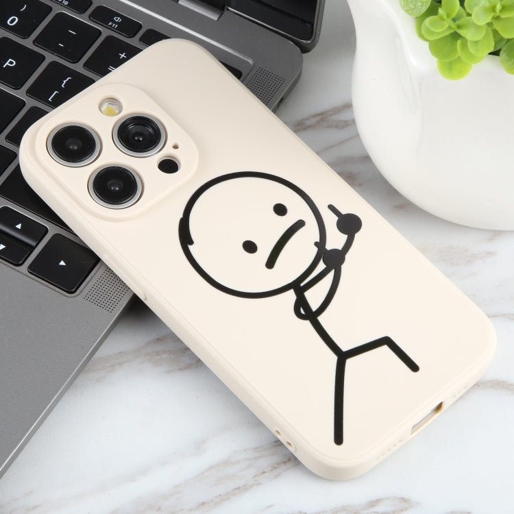 Stickman Pattern Liquid Silicone Phone Case, For iPhone 15 Pro Max, For iPhone 15 Pro, For iPhone 15 Plus, For iPhone 15, For iPhone 14 Plus, For iPhone 14, For iPhone 14 Pro, For iPhone 14 Pro Max, For iPhone SE 2022 / SE 2020, For iPhone 13 Pro Max