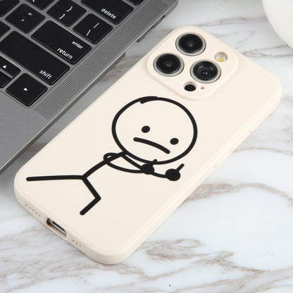 Stickman Pattern Liquid Silicone Phone Case, For iPhone 15 Pro Max, For iPhone 15 Pro, For iPhone 15 Plus, For iPhone 15, For iPhone 14 Plus, For iPhone 14, For iPhone 14 Pro, For iPhone 14 Pro Max, For iPhone SE 2022 / SE 2020, For iPhone 13 Pro Max