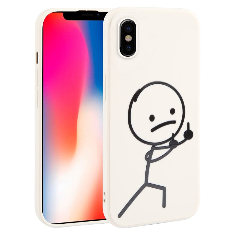 Stickman Pattern Liquid Silicone iPhone Case