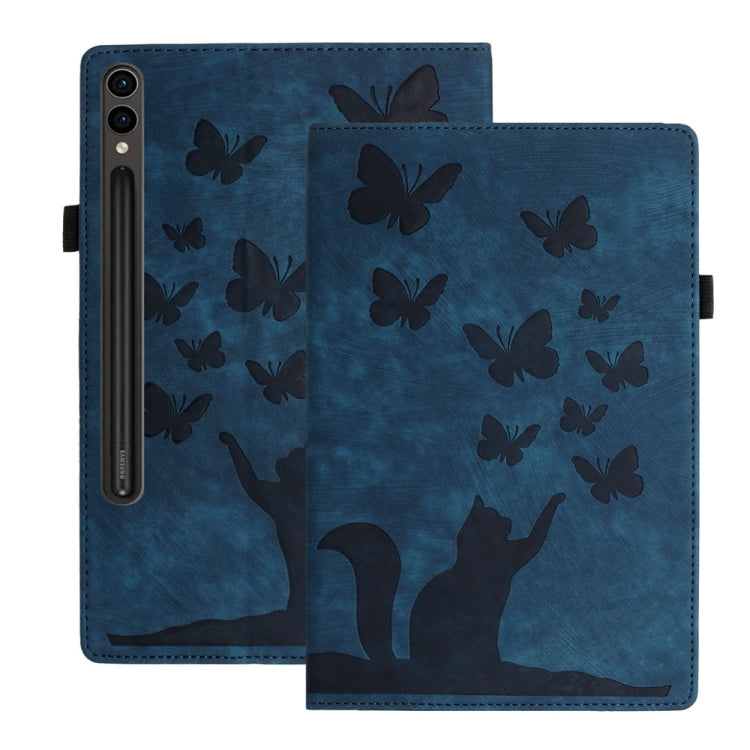 Butterfly Cat Embossing Leather Tablet Case - For Samsung Galaxy Tab S9 Ultra / S8 Ultra and S8+ / S9+ / S9 FE+