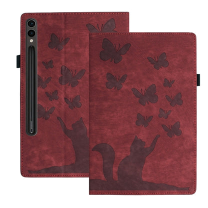 Butterfly Cat Embossing Leather Tablet Case - For Samsung Galaxy Tab S9 Ultra / S8 Ultra and S8+ / S9+ / S9 FE+