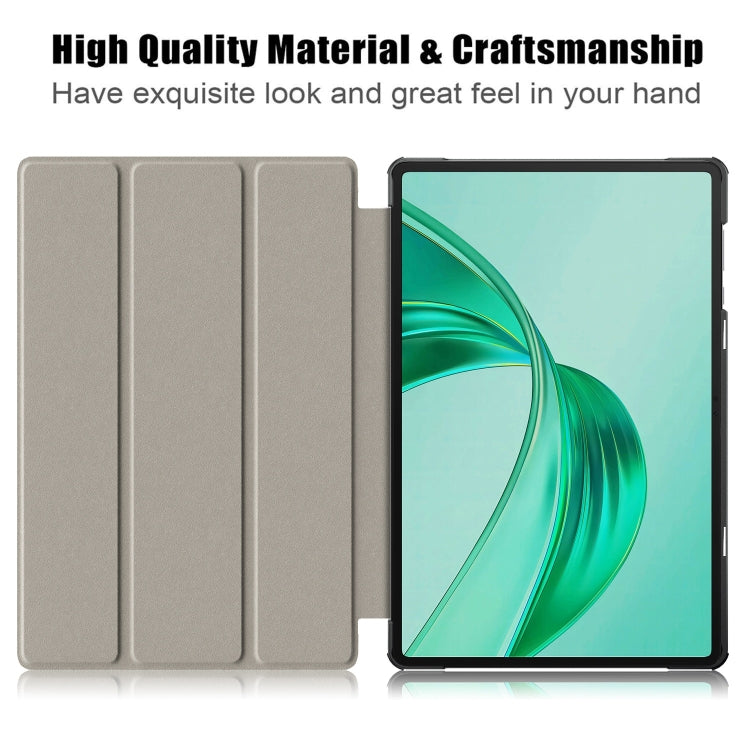 Custer Pure Colour 3-Fold PU Leather Tablet Case - For Honor Pad X9a / V9 / X8a / 9