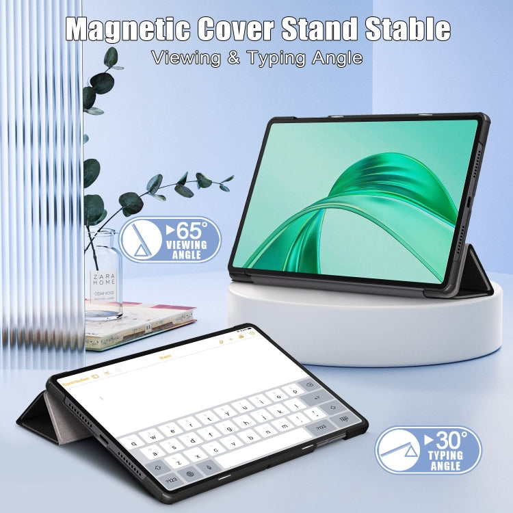 Custer Pure Colour 3-Fold PU Leather Tablet Case - For Honor Pad X9a / V9 / X8a / 9