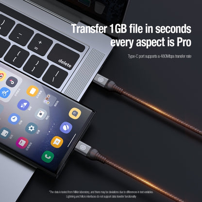 Nillkin Swift Pro 3 in 1 USB to 8 Pin + USB-C + Micro USB Fast Charging Cable - Black - MosAccessories.co.uk