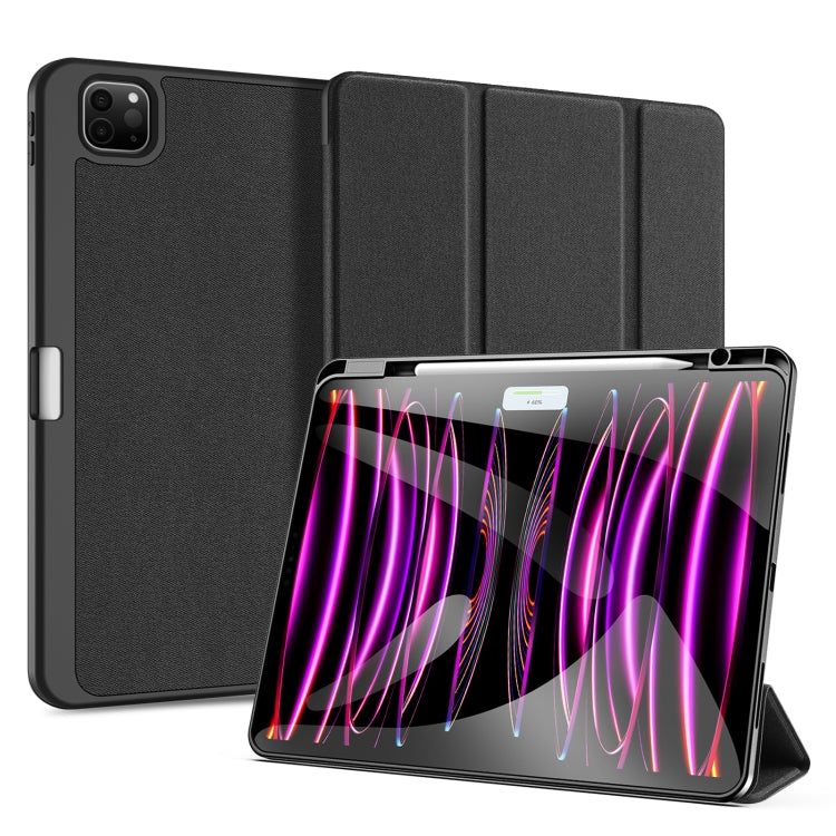 Dux Ducis Domo Series Cloth Texture Magnetic PU Leather Black Case - For iPad Pro 13 (2024) - MosAccessories.co.uk