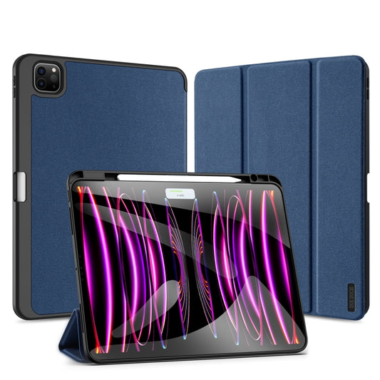 Dux Ducis Domo Series Cloth Texture Magnetic PU Leather Blue Case - For iPad Pro 13 (2024) - MosAccessories.co.uk
