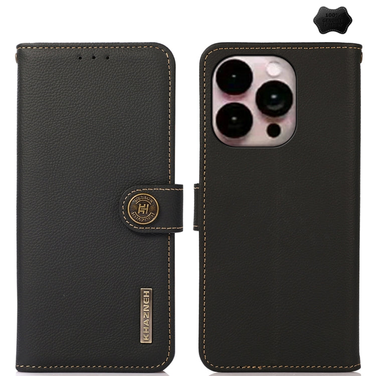 KHAZNEH Custer Genuine Leather RFID Phone Case - For iPhone 17 & 16 Series